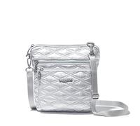 Baggallini, Bandolera moderna con bolsillo para Mujer, Colcha metálica plateada, Talla única