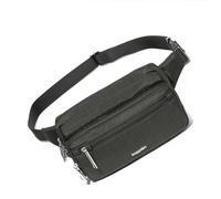 Baggallini Bolsa de Viaje Securtex Anti-Theft Belt Fanny Pack para Mujer RFID Wallet Locking Zipper-Travel Bag Crossbody Purse Bolso de Hombro, Gris Oscuro, Talla única