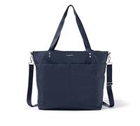 Baggallini Bolsa grande de mano para mujer, ligera, de nailon, con cremallera, para fin de semana, viajes, playa, artículo personal con funda para equipaje, Azul marino francés, Large