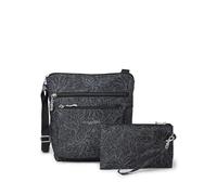 Baggallini Bolso Bandolera con Bolsillos, Hombro para Mujer, Midnight Blossom, Talla única
