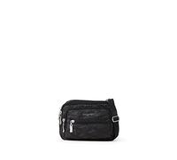 Baggallini Bolso bandolera con cremallera triple, Negro Quilt, Talla única