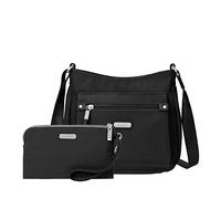 Baggallini Bolso bandolera Uptown para mujer con RFID Phone Wristlet, Negro, Einheitsgröße