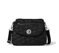 Baggallini Calais - Bolsos cruzados para mujer de 24 x 18 cm, bolso de viaje con cartera frontal RFID, ligero, resistente al agua, Negro Quilt, Talla única