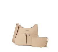 Baggallini Cross Over Crossbody Women 11x8.5 Medium Travel Bag Lightweight Water-Resistant Nylon Organized Handbag Purse, Bandolera Cruzada para Mujer, Playa, Talla única