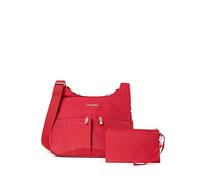 Baggallini Cross Over Crossbody Women 11x8.5 Medium Travel Bag Lightweight Water-Resistant Nylon Organized Handbag Purse, Bandolera Cruzada para Mujer, Manzana, Talla única