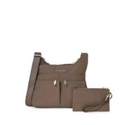 Baggallini Cross Over Crossbody Women 11x8.5 Medium Travel Bag Lightweight Water-Resistant Nylon Organized Handbag Purse, Bolso de Hombro para Mujer, Portobello, Talla única