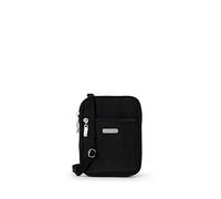 Baggallini, Essential Mini Crossbody Bag para mujer-Soporte para tarjetas RFID integrado-Monedero pequeño con correa de hombro intercambiable, Negro
