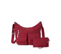 Baggallini Everywhere Bagg Crossbody Women 11x9 Lightweight Nylon Hobo Water-Resistant Travel Bag W/RFID, Bolso Mujeres, Manzana, Talla única