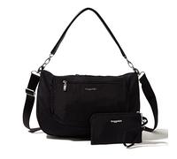 Baggallini Everywhere Half Moon Messenger, Mensajero Moderno de Media Luna en Todas Partes para Mujer, Black, Talla única
