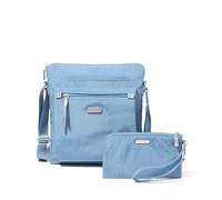 Baggallini Go Bagg with RFID Phone Wristlet, Bolso Bandolera para Mujer, Cornflower