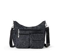 Baggallini Modern Everywhere Bagg - Bolso bandolera tipo hobo ligero y resistente al agua para mujer, bolsillo para teléfono de fácil acceso, Estampado de flores de mediano, Talla única
