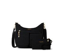 Baggallini Modern Everywhere Crossbody for Women 11x9x4.5 RFID Hobo Bag, Bolsa Mujer, Negro con herrajes Dorados, Talla única
