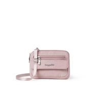 Baggallini Modern Everywhere Mini Crossbody for Women-7x0.8x5.5 Cross Body Small Purse Travel Bag-Quick-Access Pocket, Mujeres, Blush Shimmer, Talla única