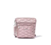 Baggallini Modern Pocket Crossbody Bags for Women 9x8.5 Lightweight Water-Resistant Travel Purse Handbag Shoulder Bag W/RFID, Bandolera Bolsillo para Mujer, Colcha Metálica Rosa, Talla única