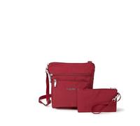 Baggallini Pocket Crossbody Bags For Women 8x8 Small Lightweight Durable Nylon Water-Resistant Travel Purse W/RFID Wristlet, Bolsos de Hombro Mujeres, Manzana, Talla única