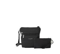 Baggallini Pocket Crossbody Travel Bag with RFID, Bolsos de Hombro para Mujer, Negro/Arena, Talla única
