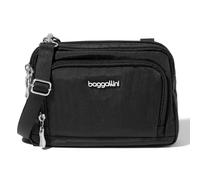 Baggallini Riñonera Convertible Convertible de 8 x 6 pies con Triple Cremallera y Cartera Frontal RFID, Resistente al Agua, Negro -, Talla única