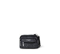 Baggallini Riñonera pequeña con triple cremallera para mujer, riñonera convertible de 20 x 15 cm, ligera y resistente al agua, midnight blossom, Talla única