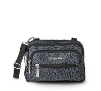 Baggallini Riñonera pequeña convertible con triple cremallera, ligera, resistente al agua, Peltre Floral, Talla única