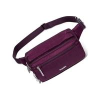 Baggallini Securtex Anti-Theft Belt Bag 8.8"x5.5" Crossbody Fanny Pack for Women RFID Wallet Locking Zipper Travel Purse, Riñonera para Mujer, Morera, Talla única