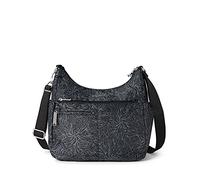 Baggallini Securtex Anti-Theft Free Time Crossbody Bag, Cuerpo Cruzado para Mujer, Estampado de Flor de Medianoche, Talla única