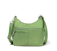 Baggallini Securtex - Bolso bandolera antirrobo para mujer, con cremallera de bloqueo RFID, Verde (Moss)