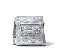 Baggallini with Phone Wristlet, Go Bagg con Pulsera de teléfono RFID para Mujer, Colcha metálica Plateada, Talla única