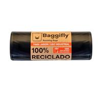 Baggifly, Bolsas de Basura 120L, 10 Bolsas Extra Resistentes, Más de 110kg, 100% reciclades, ECO Friendly, Uso Industrial, Jardín, Obra y Hostelería, Pack 1 x 10, Fabricado en España