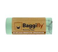 Baggifly, Bolsas de Basura Biodegradables 10L, 20 Bolsas Basura Compostables, ECO Friendly, Cubos Pequeños y Residuos Orgánicos, Pack 1 x 20, Fabricado en España