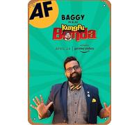 Baggy in & as KungFu Bonda: A mostly English Stand Up Comedy Special Movie Poster Cartel de estaño, letrero de pared vintage para decoración de pared, carteles de metal de 8 x 12 pulgadas