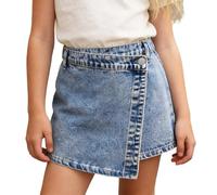 Baggy Jeans NiñAs-Mono Corto De Mezclilla Desgastado para Adolescentes con Botones Frontales, Ropa Informal para Jugar