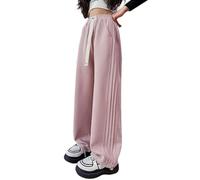 Baggy Joggers Teen Girls Oversized Wide Leg Loose Sweatpants Kids Elastic High Waist Drawstring Athletic Sweat Pants Jogging Tracksuit Bottoms Big Girl Activewear School Trousers