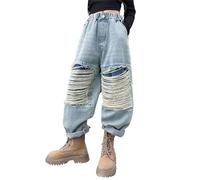 Baggy Vaqueros Chica Pantalones Cargo Denim Cómodo Pierna Ancha Adolescente Chica Jean Bootcut Pantalones largos con Bolsillos Clásico Retro Y2k Streetwear al aire libre Primavera Otoño