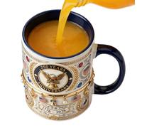 Bagiaope Tazas de café divertidas | Vasos de cerámica vintage de 330 ml,Taza de café con águila americana | para hogar, oficina, restaurante, mesa, escritorio, té, agua, leche,