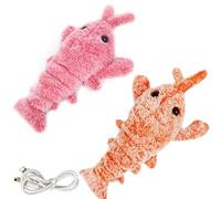 Bagima Juguete Eléctrico para Gatos Que Salta, Simulación de Langosta, Juguetes Electrónicos de Peluche, Camarones Eléctricos, Juguete de Peluche
