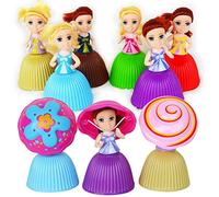Bagima Pastel Juguetes Niñas 6 * 5 * 5 Cup Cake Doll Play House Children's Toy Cake Mini Surprise Doll Deformable Pastelería Princesa Sweet Girl Regalo de Cumpleaños