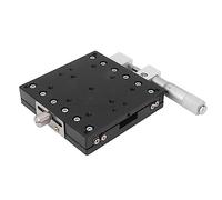 baginbaginbag Plataforma deslizante de ejes X, ajuste fino con perilla manual, guía de rodillos cruzados, aleación de aluminio, acabado de oxidación negra, para equipos mecánicos,