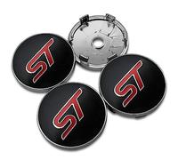 BAGLEV 4 Piezas Buje Tapa,Tapas Centro Cubo Coche,For Ford ST Focus x 2 3 Kuga Fiesta Mondeo 60mm 56mm Impermeable AntióXido Cubo Central Centro Rueda Accesorios,A-60MM