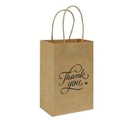 bagmad - Paquete de 50 bolsas de papel de regalo pequeñas de 5.2 x 3.2 x 8 pulgadas con asas a granel, bolsas de papel kraft bagmad para recuerdos de fiestas, bolsas de compras al por menor de