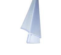 Bagnoxx junta de ducha 2 m, junta para ranura y puerta de mampara, para vidrio 6 mm, perfil PVC transparente con labio, resistente al moho