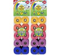 Bags on Board Bolsas para excrementos de Perros | Bolsas Resistentes y a Prueba de Fugas para excrementos de Perros | 140 Bolsas Rainbow (Paquete de 2)