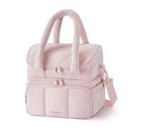 bagsmart BAGSMART Bolsa isotérmica para mujer, bolsa de almuerzo con aislamiento de doble nivel, bolsa de almuerzo acolchada, a prueba de fugas, duradera y reutilizable, pícnic, viajes, preparación de