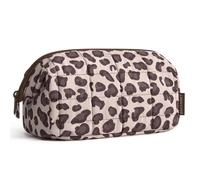 BAGSMART Bolsa de maquillaje, neceser de viaje, bolsa de aseo acolchada, bolsa organizadora de maquillaje, bolsa de gran apertura, utensilios de viaje, artículos de tocador, cepillos, Leo Macchiato