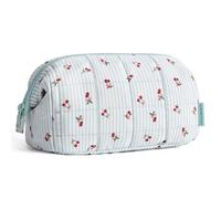 BAGSMART Bolsa de maquillaje, neceser de viaje, bolsa de aseo acolchada, bolsa organizadora de maquillaje, bolsa de gran apertura, utensilios de viaje, artículos de tocador, cepillos, Patrón de flor