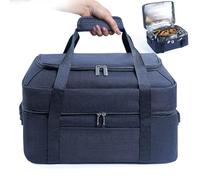 BAGSPRITE Bolsa de transporte de doble capa para olla de cocción lenta CrockPot de 6 a 8 cuartos de galón y Hamilton Beach, bolsa de viaje con cierre de tapa para olla de cocción lenta, funda de