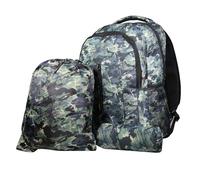 BAGTROTTER Conjunto de Mochila, Bolsa de Deporte y Estuche Bagtrotter Camuflaje Verde