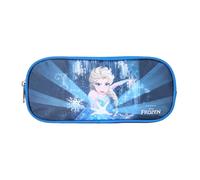 Bagtrotter - La Reina de Las Nieves - Frozen - Disney - Estuche Escolar Rectangular - Azul Marino - 2 Compartimentos con Cremallera - 23x7x10cm - Poliéster - Accesorios Escolares y papelería