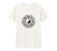 Bagua Espejo Feng Shui Diseño Yin/Yang Ocho Trigramas Símbolo Camiseta Premium