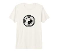 Bagua Espejo Feng Shui Diseño Yin/Yang Ocho Trigramas Símbolo Camiseta Premium