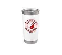 Bagua Espejo Feng Shui Diseño Yin/Yang Ocho Trigramas Símbolo Vaso térmico de acero inoxidable de doble pared